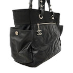 Chanel Tote Paris Biarritz Canvas Black Silver — view 2