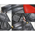 Chanel Quilted Shoulder Bag Lambskin Bicolor Black Red — view 7