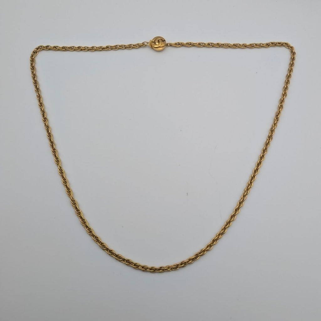 Chanel Gold CC Logo Chain Necklace Vintage
