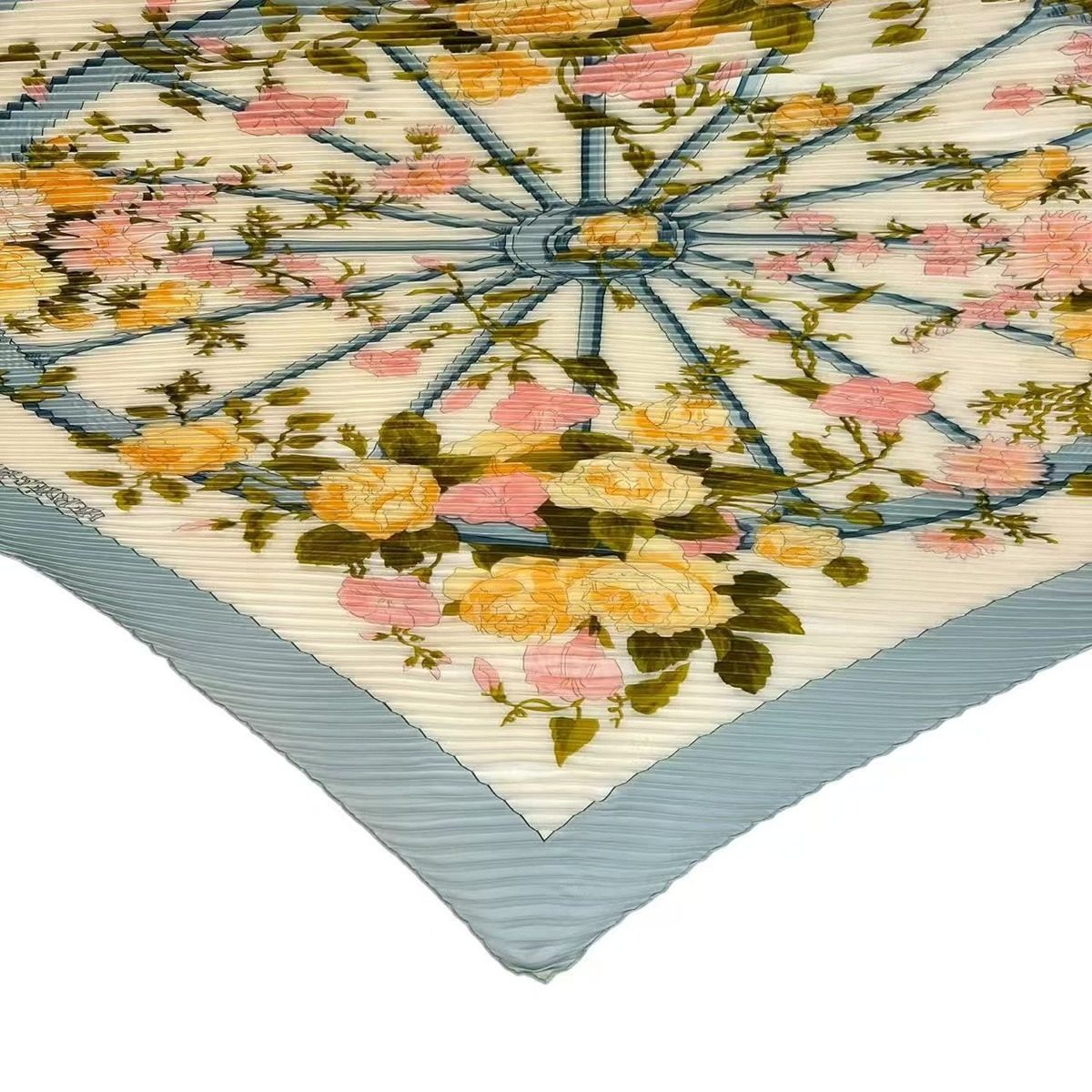 Hermes Scarf Silk Pleated Romantique Romantic Blue — view 4