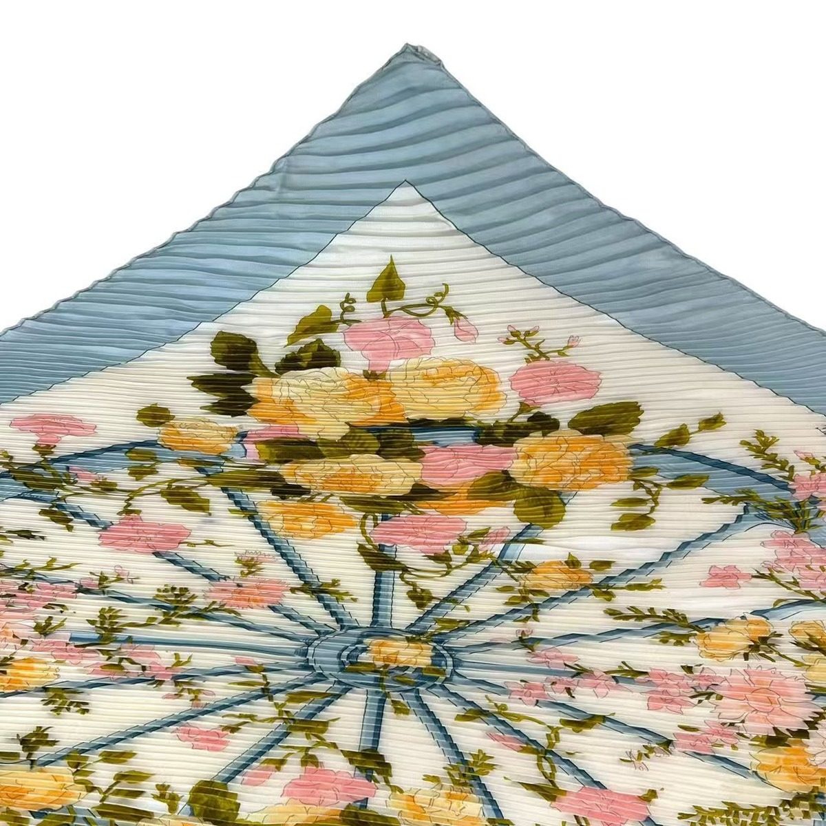Hermes Scarf Silk Pleated Romantique Romantic Blue — view 5