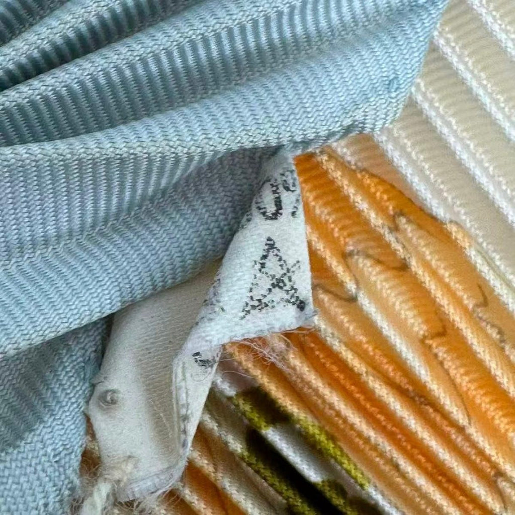 Hermes Scarf Silk Pleated Romantique Romantic Blue — view 7