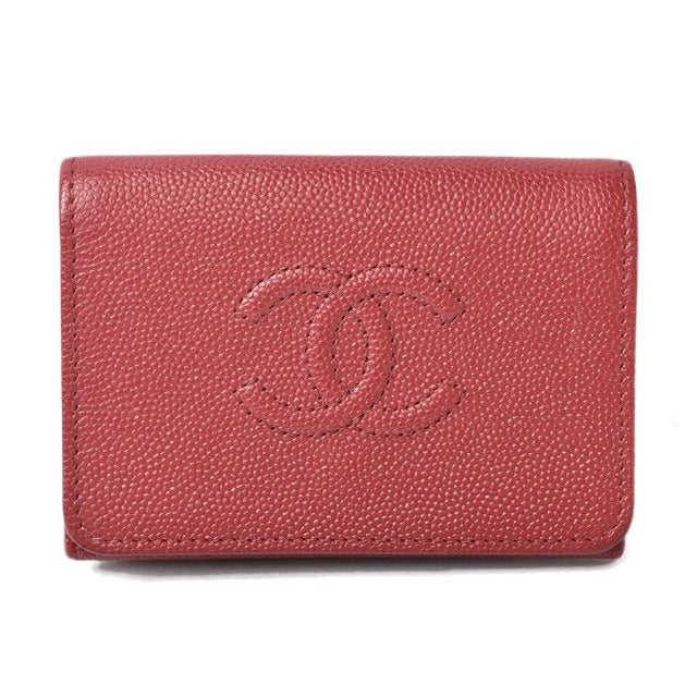 Chanel Mini Wallet Trifold Caviar Leather Dahl Cles
