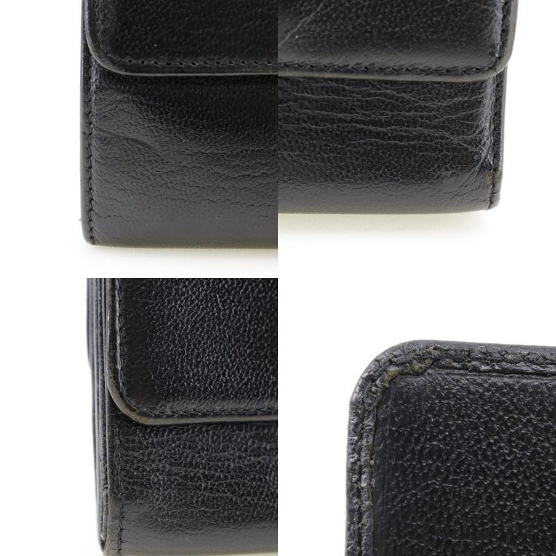 Chanel Coco Mark W Hook Calf Black Bifold Wallet — view 8