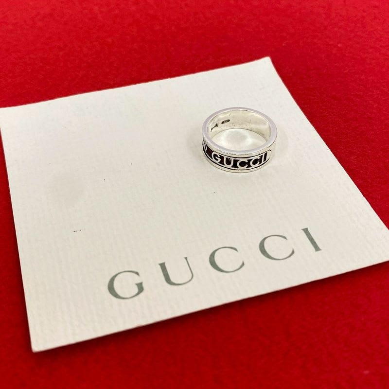Gucci Logo Silver 925 Ring No 12 Accessory 92267 — view 3