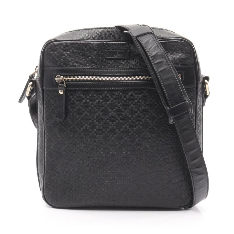 Gucci Shoulder Bag Diamante Black Leather