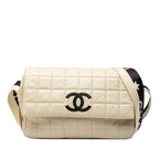 Chanel Chocoba Crossbody Bag Beige Black Leather