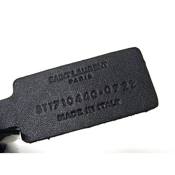 Saint Laurent Nylon Canvas Key Holder Key Ring Black White — view 3