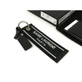 Saint Laurent Nylon Canvas Key Holder Key Ring Black White