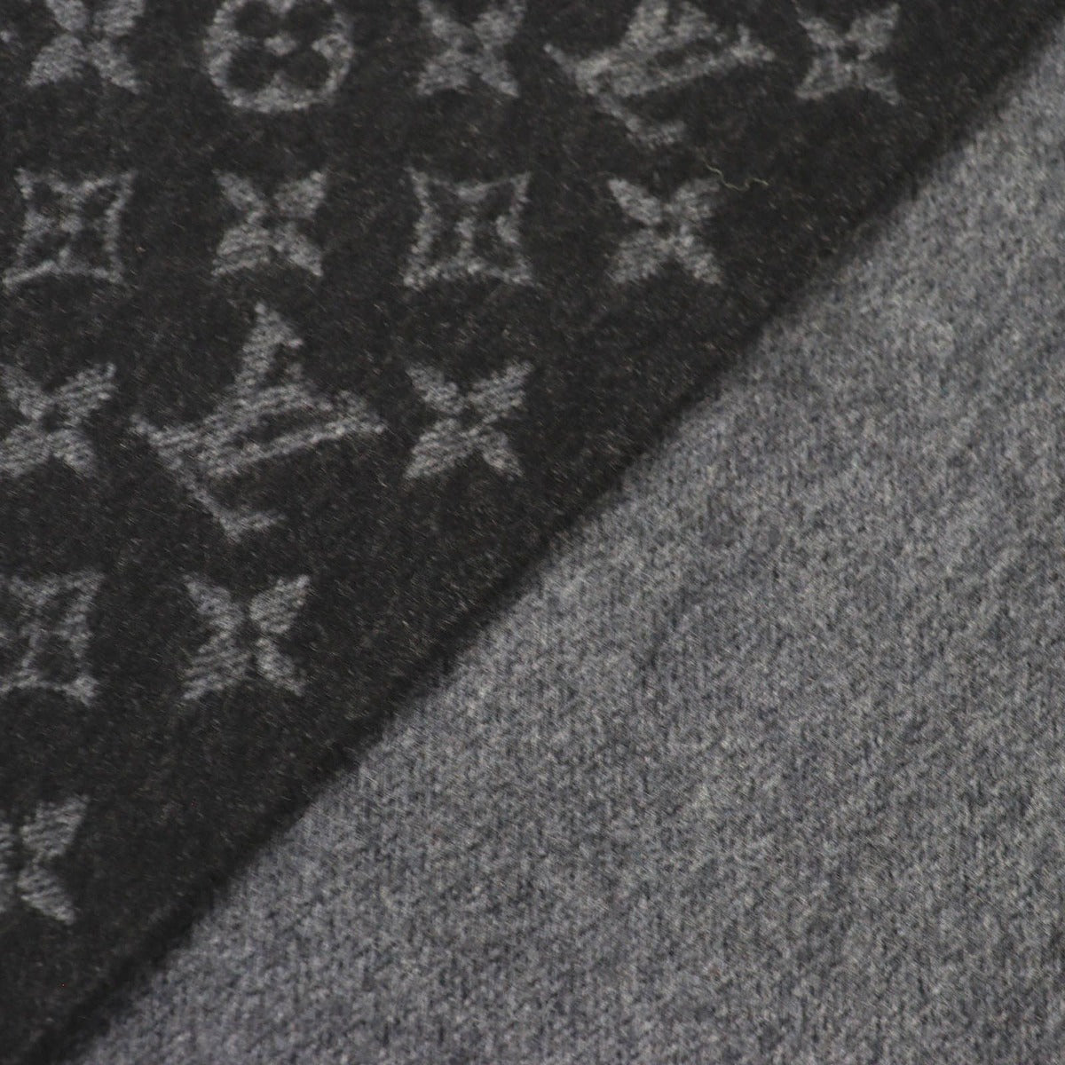 Louis Vuitton Monogram Gradient Cashmere Wool Scarf Noir Black — view 4