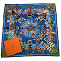 Hermes Scarf Silk Carre 90 Kachinas Ethnic Blue Box