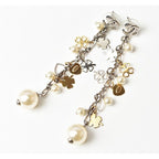Chanel Clover Heart Motif Swing Pearl Silver