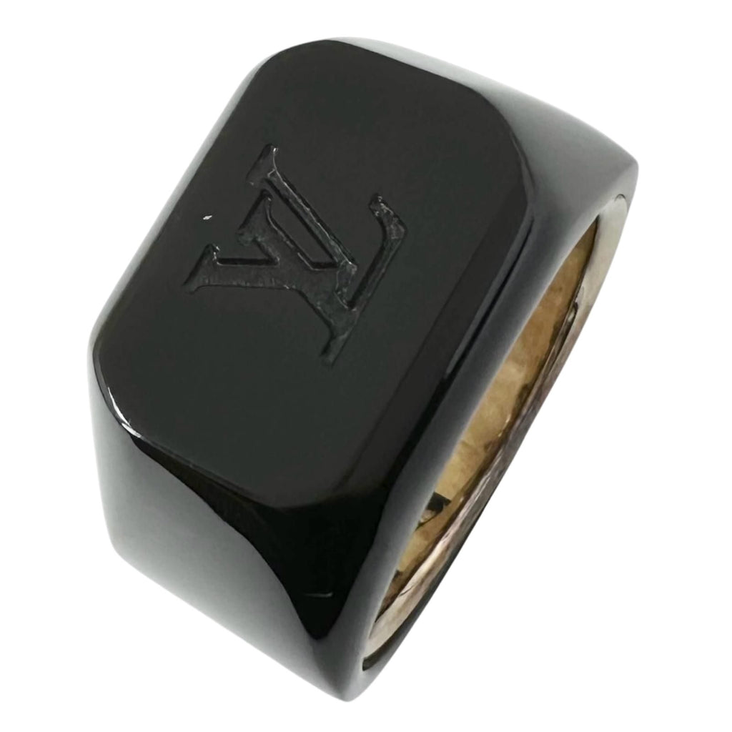 Louis Vuitton LV Logo Silver Brown Ring