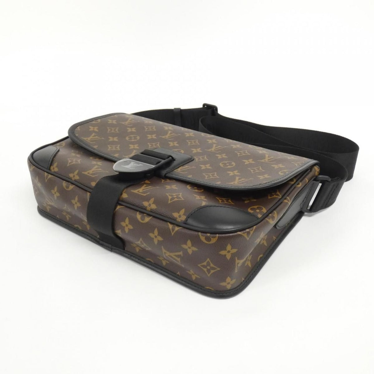 Louis Vuitton Monogram Macassar Arch Messenger MM Shoulder Bag Brown Marron Black — view 3