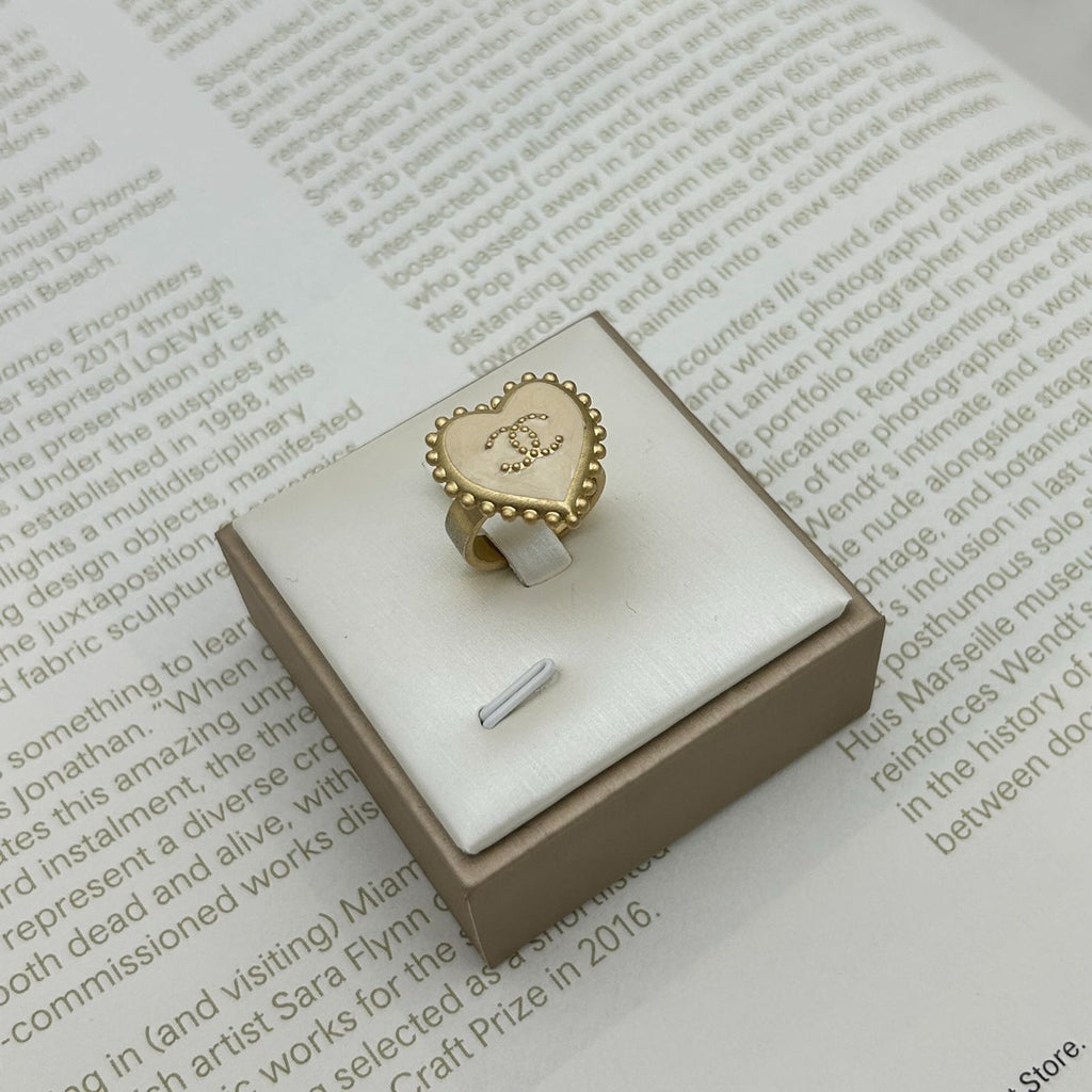 Chanel Ring CC Logo Heart
