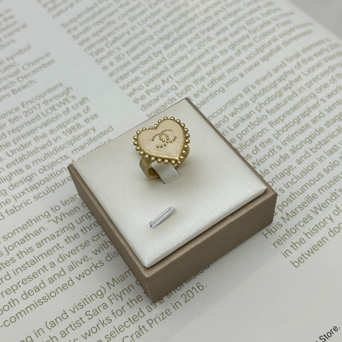 Chanel Ring CC Logo Heart