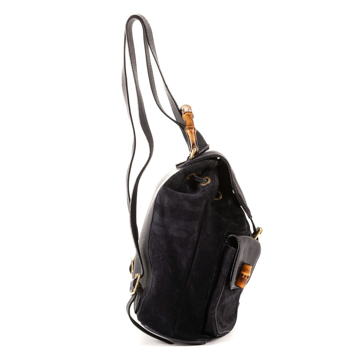 Gucci Rajivanbu Backpack Blue Suede Leather — view 5