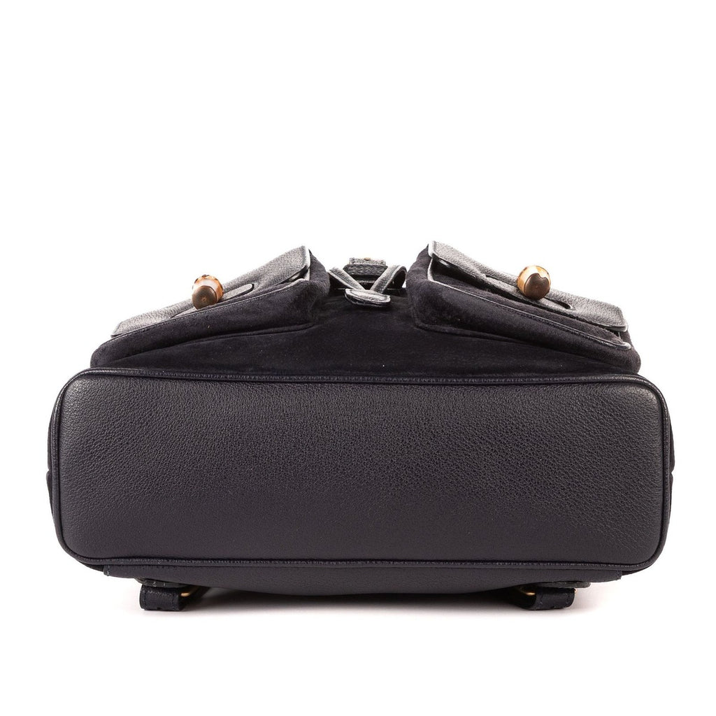 Gucci Rajivanbu Backpack Blue Suede Leather — view 6