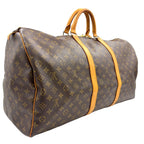 Louis Vuitton Keepall 60 Monogram Leather Brown Boston Bag Gold — view 2