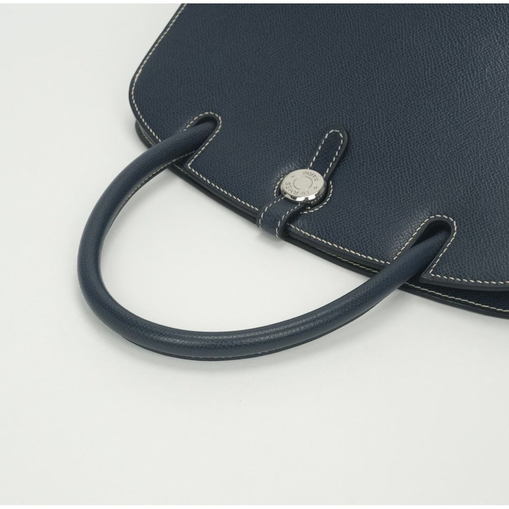 Hermes Dalvy MM Tote Lycee Blueroy Navy Silver Handbag — view 4