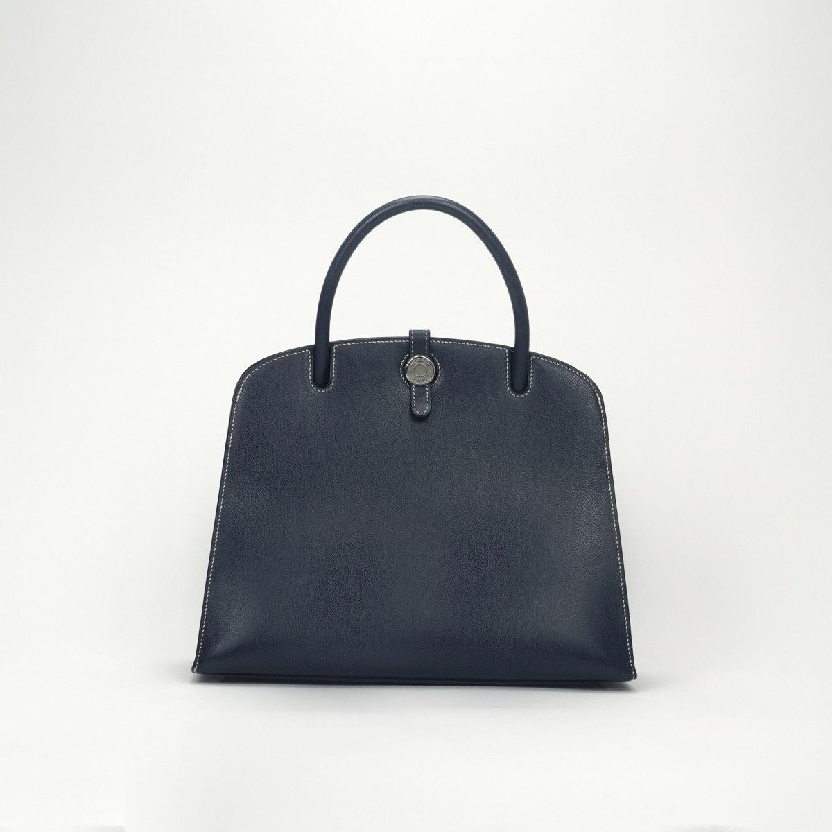 Hermes Dalvy MM Tote Lycee Blueroy Navy Silver Handbag