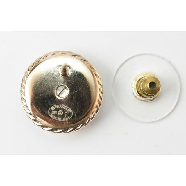 Chanel Circle Motif Logo CC Gold Rhinestone — view 4