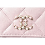 Chanel Chain Mini Wallet Accessory Pouch Ap2138 Quilted Caviar — view 4