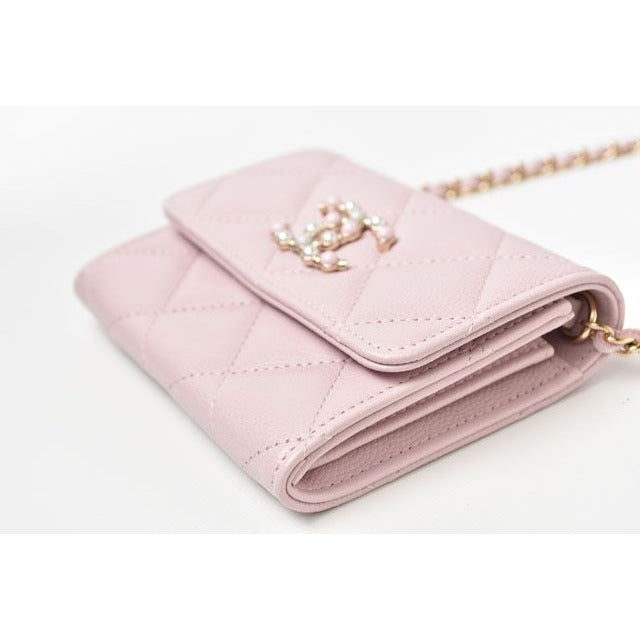 Chanel Chain Mini Wallet Accessory Pouch Ap2138 Quilted Caviar — view 6