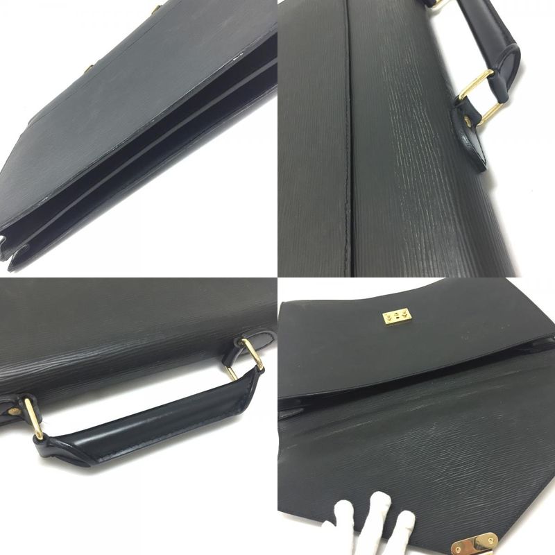 Louis Vuitton Business Bag Serviette Ambassador Epi Leather Creel Black — view 8