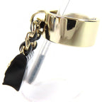 Chanel CC Logo Quilted Bag Charm Ring Gold Black — view 9