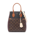 Louis Vuitton Handbag Fold Tote MM Monogram Noir Black Wine Cles