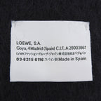 Loewe Mohair Wool Blend Anagram Leather Patch Long Scarf with Fringe Black — view 7
