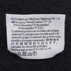 Loewe Mohair Wool Blend Anagram Leather Patch Long Scarf with Fringe Black — view 8