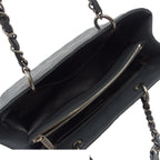 Chanel Grand Shopping Tote Bag GST Quilted Gray Silver Caviar Leather — view 5