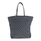 Gucci Black GG Canvas Leather 31243 Tote Bag