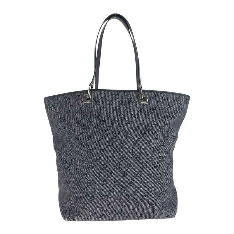 Gucci Black GG Canvas Leather 31243 Tote Bag