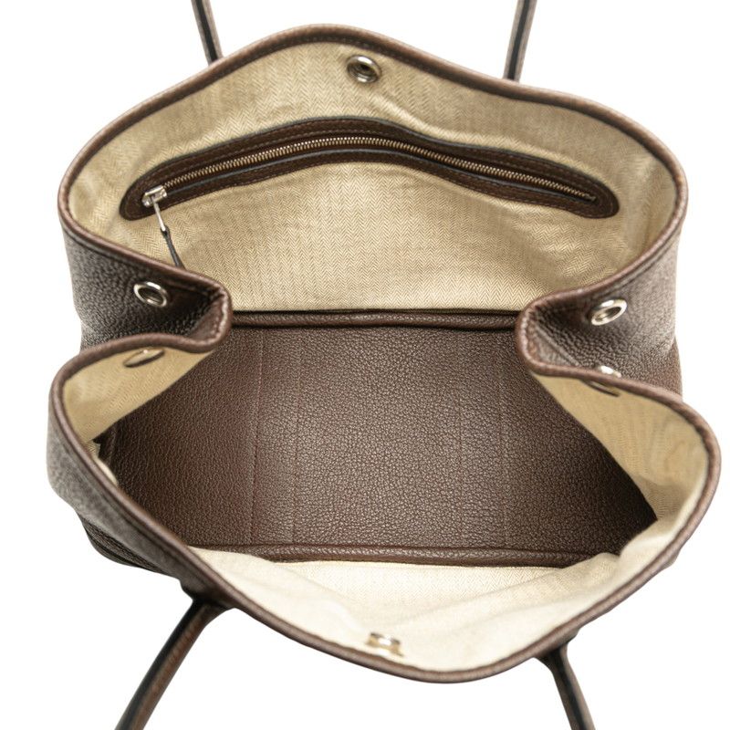 Hermes Garden Party TPM Chocolat Silver Hardware Negonda — view 7