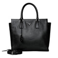 Prada Saffiano Triangle Logo Tote Black