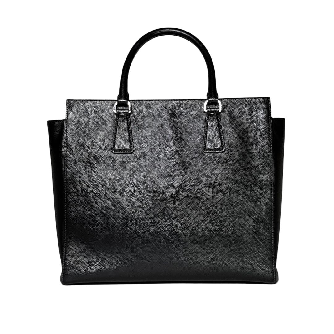 Prada Saffiano Triangle Logo Tote Black — view 2