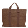 Hermes Tote Her Line MM Polyester Polyamide Brown Vintage