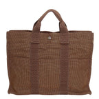 Hermes Tote Her Line MM Polyester Polyamide Brown Vintage