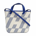 Hermes Ambie PM Shoulder Bag 2-Way Blue White U Stamp Canvas