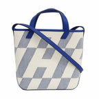 Hermes Ambie PM Shoulder Bag 2-Way Blue White U Stamp Canvas — view 2