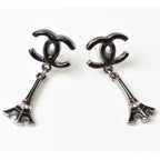 Chanel Eiffel Tower Motif in Black Silver