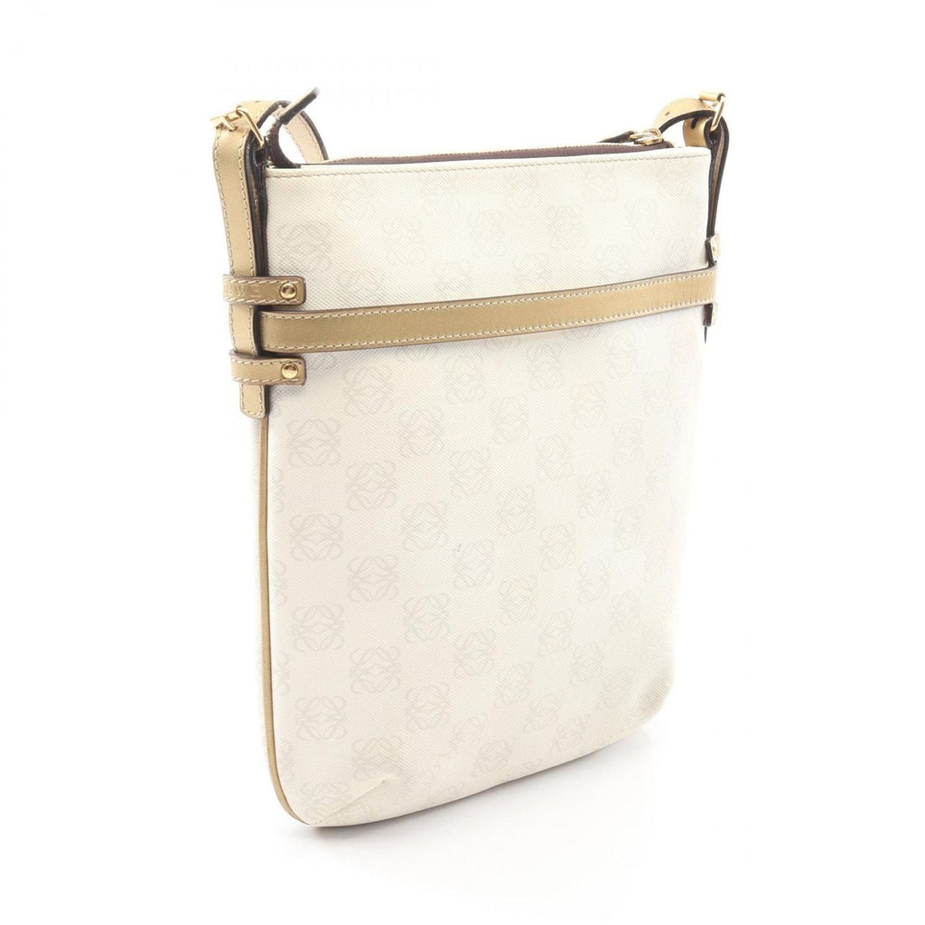 Loewe Shoulder Bag Repeat Anagram White Canvas Leather — view 2