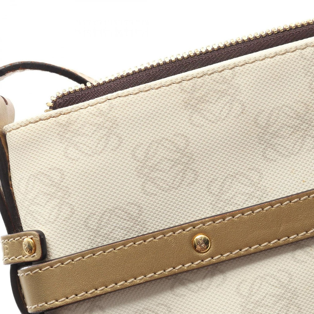 Loewe Shoulder Bag Repeat Anagram White Canvas Leather — view 6