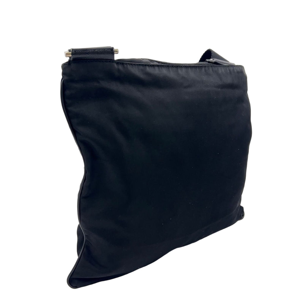 Prada Nylon Black Shoulder Bag Silver — view 2