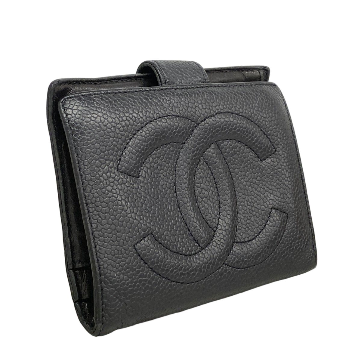 Chanel Wallet Caviar Leather Black Gold — view 2