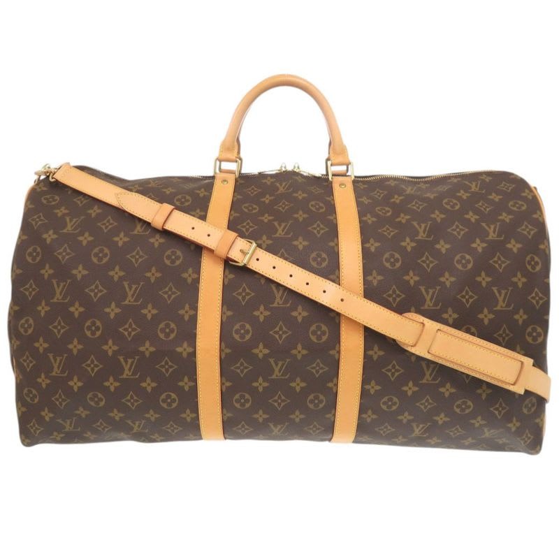 Louis Vuitton Keepall Bandouliere 60 Monogram Brown Boston Bag 0950