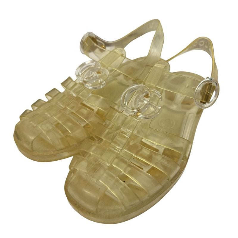 Gucci GG Marmont Rubber Sandals Size 36 Clear